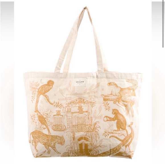 Sezane Handbags - NWOT Sézane Tote in Gold Jungle Print
